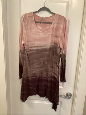 XCVI Pink-to-Brown Ombre Long-Sleeve Tunic